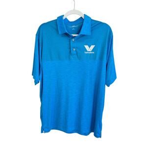Valvoline Work Uniform Size L Polo Blue Embroidered Log Oil Shirt Short Sleeve